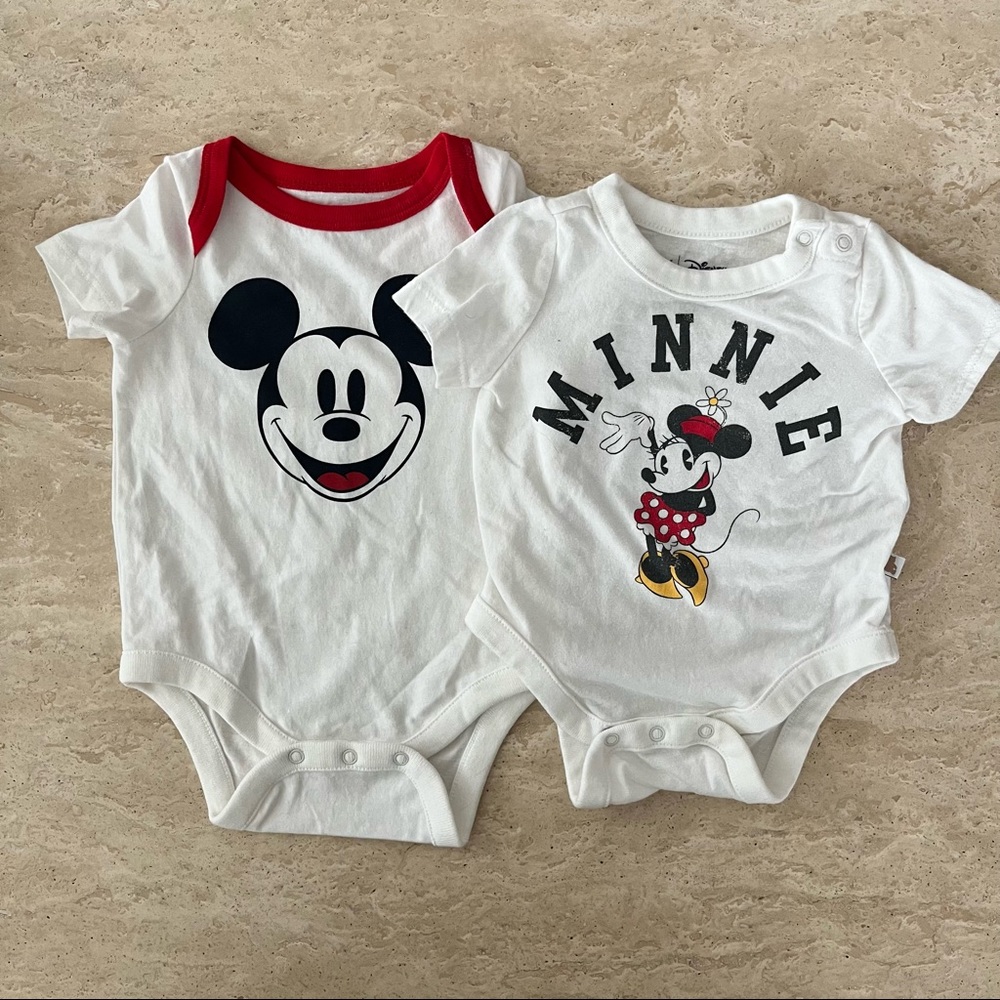 Baby Gap Disney Mickey and Minnie Onesie Bundle
